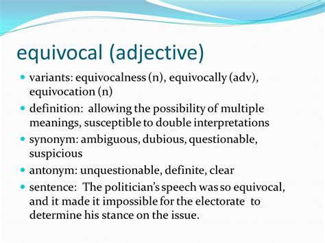 equivocal adjective .